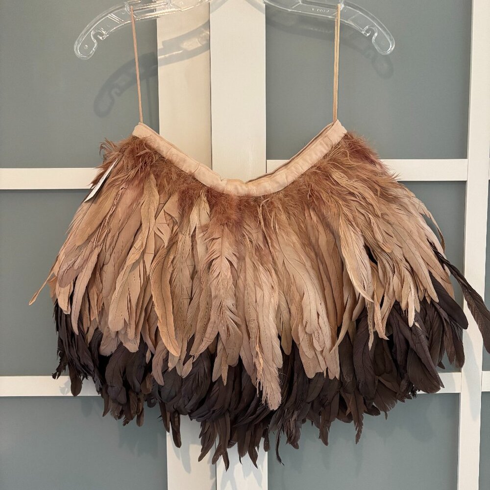 ALICE + OLIVIA  feathered mini skirt